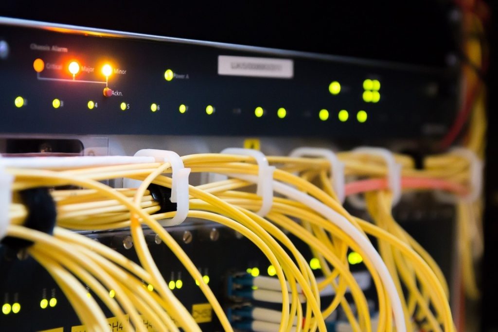 Business Network Equipment Yellow Wirings and Cables